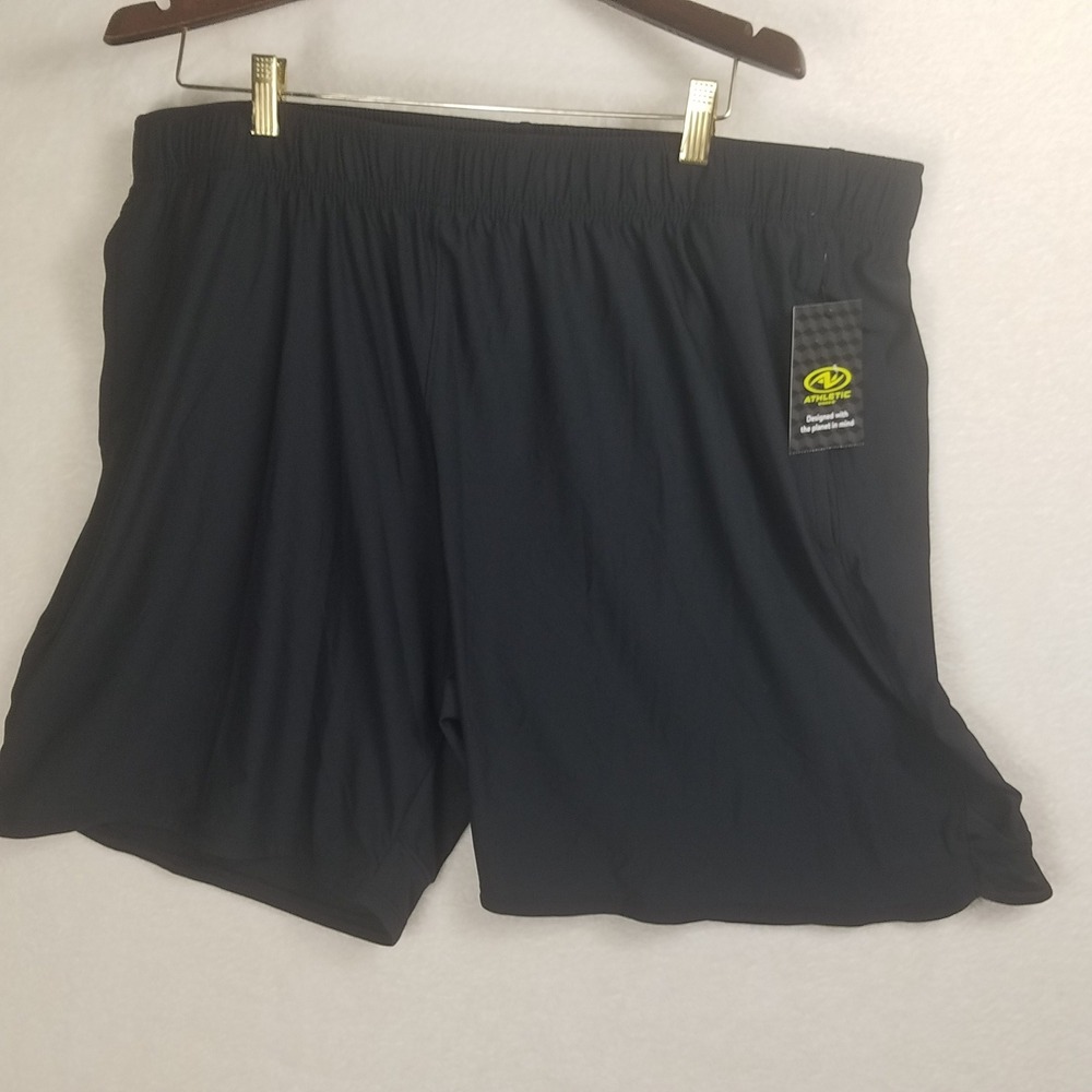 Athletic Works Knit Jersey Shorts Mens 2XL Black NEW DriWorks Recycled Pockets